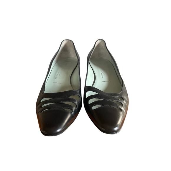 Sigerson Morrison Black Leather Kitten Heel Cutout Pumps Size 7 - Picture 2 of 10